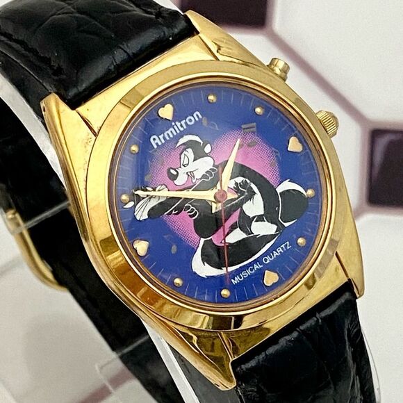 Vintage Armitron x Looney Tunes Pepe Le Pew Musical Watch “…Mood for Love” 🎵 - Picture 6 of 17